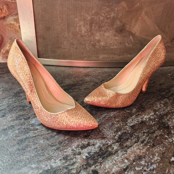 Style & Co. Champagne Pink "Pyxie" Glitter High Heels Size 6M - Picture 2 of 15